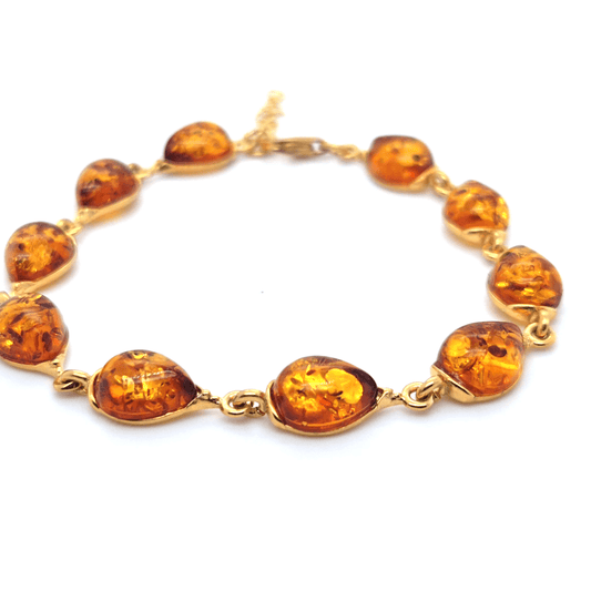 Vergoldetes Bernstein Armband – Eleganter Schmuck aus baltischem Bernstein