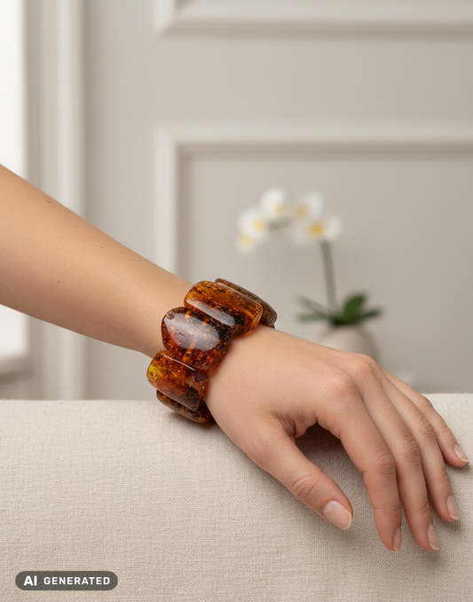 Natürlicher Edelstein Armband aus Bernstein handgearbeitet