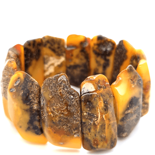 Unikat Bernstein Armband mit Struktur