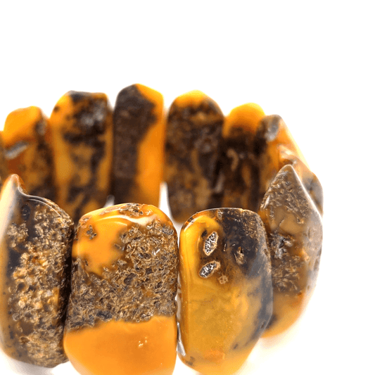 Unikat Bernstein Armband mit Struktur