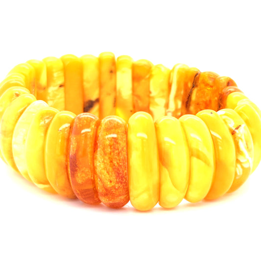 Gelbes Bernstein Armband elastisch selten