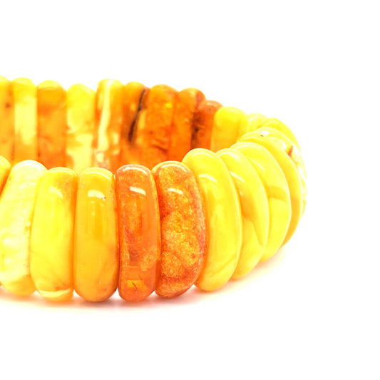 Gelbes Bernstein Armband elastisch selten