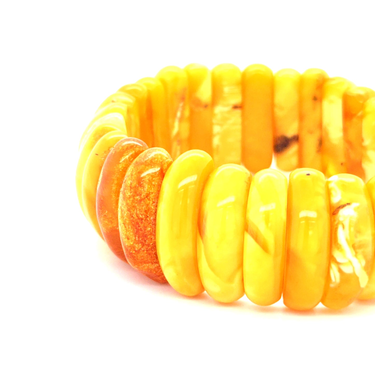 Yellow amber bracelet elastic rare