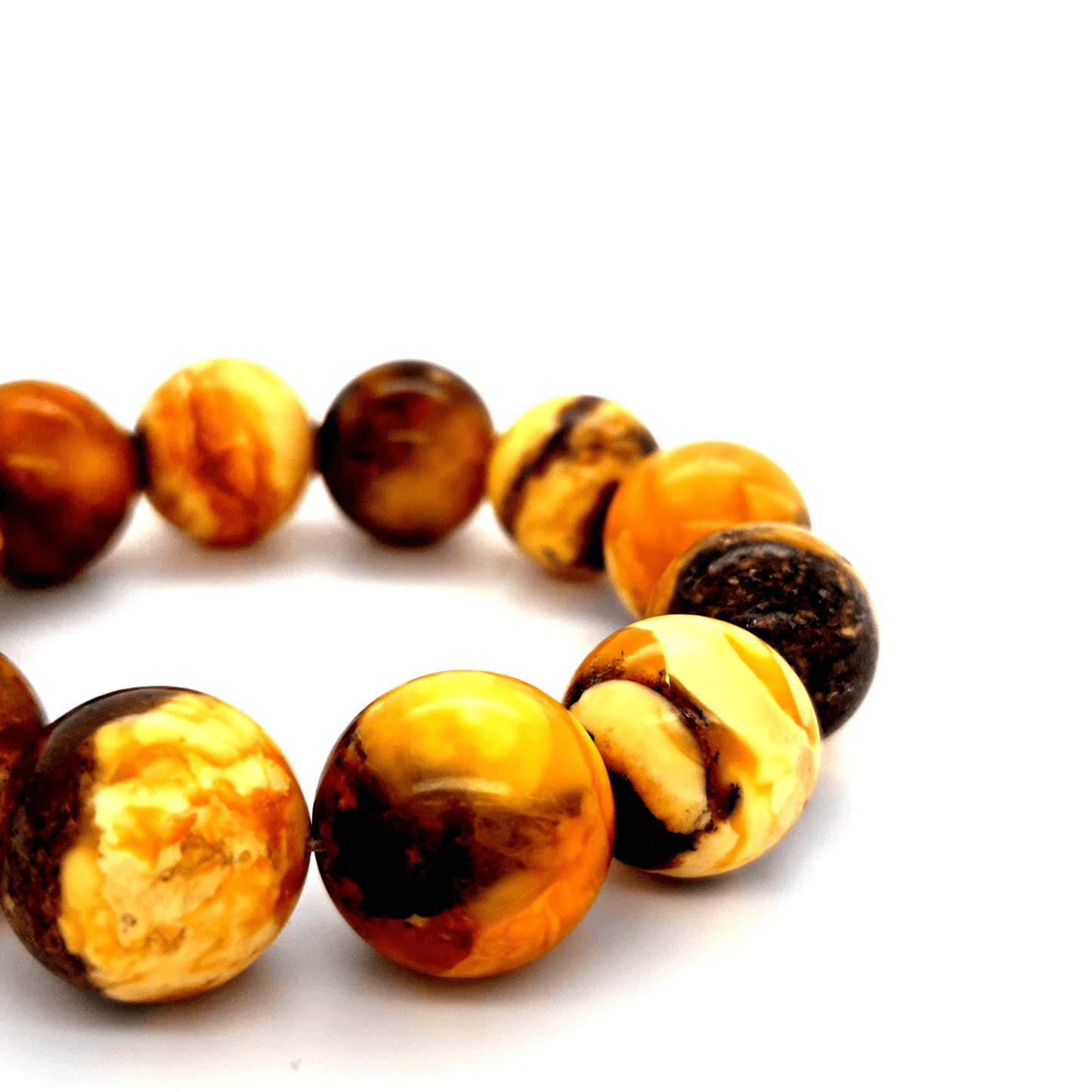 Natural Amber Bracelet Elastic Round