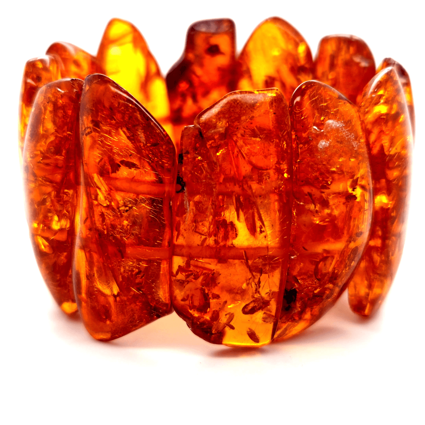Leuchtendes Bernstein Armband Statement groß