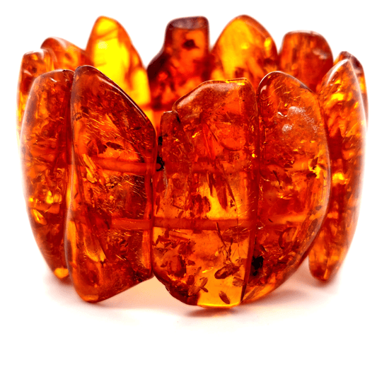 Leuchtendes Bernstein Armband Statement groß