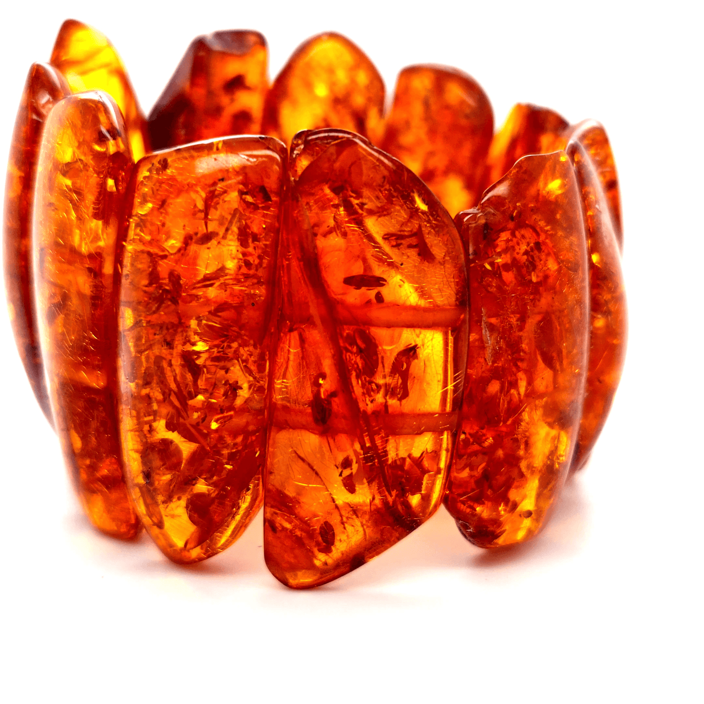 Leuchtendes Bernstein Armband Statement groß