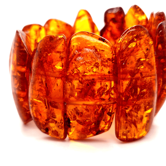 Leuchtendes Bernstein Armband Statement groß