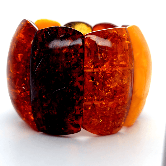 Bernstein Armband mehrfarbig elastisch