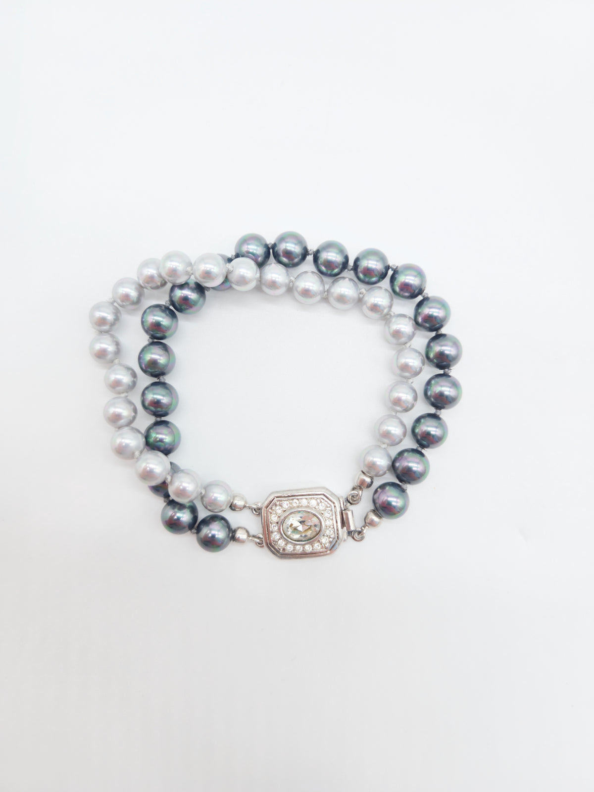 Modernes Schmuckset: Collier &amp; Armband mit Perlen und Zirkonia