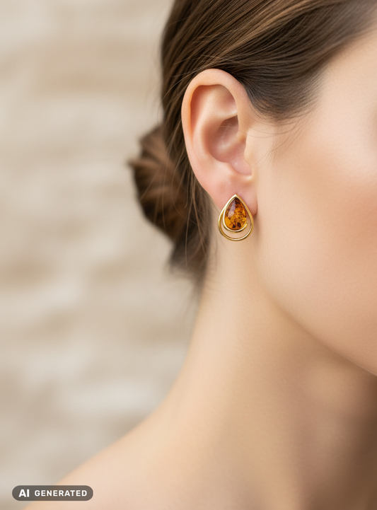 Bijoux d'oreille élégants – boucles d'oreilles en ambre faites main