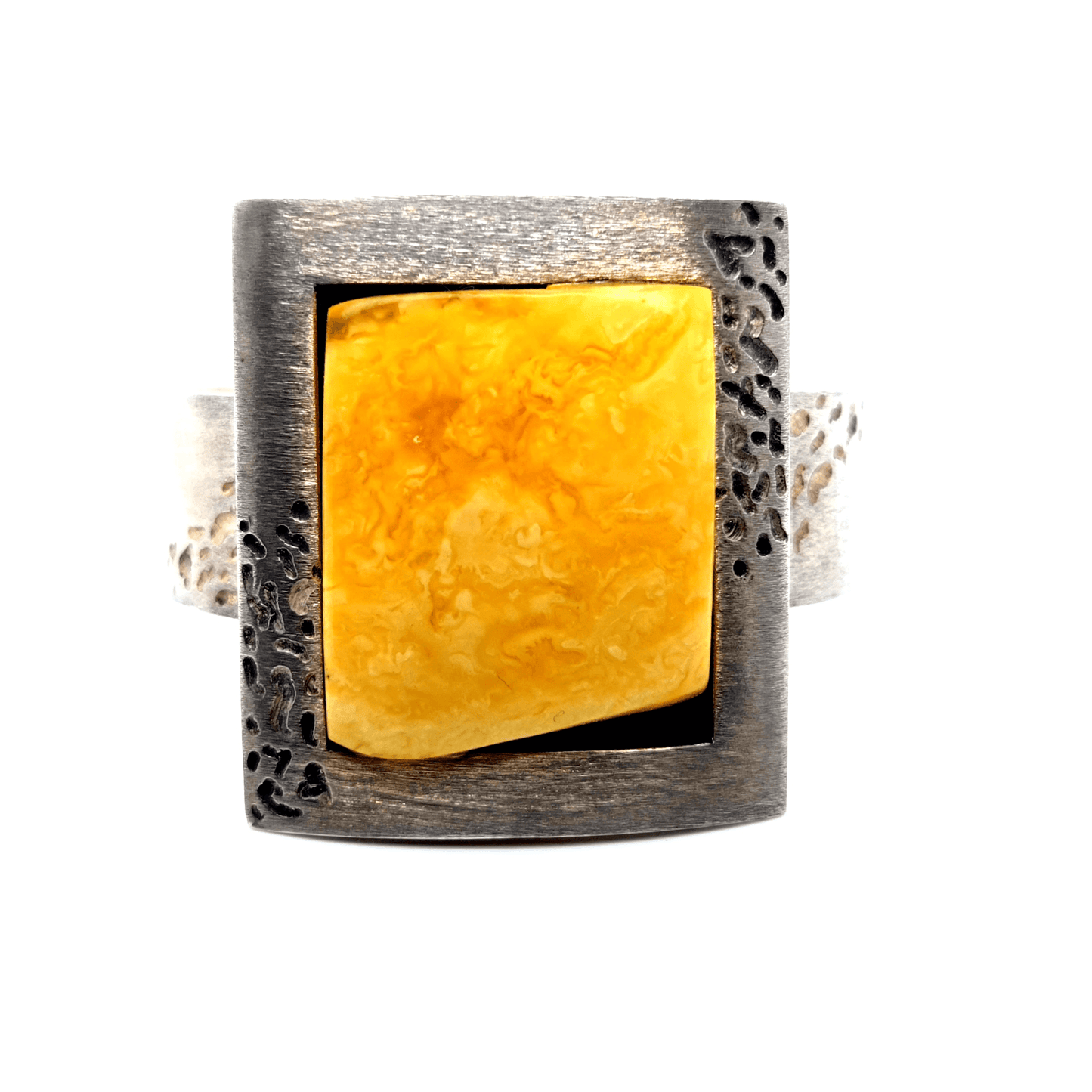 Unikat Armspange mit gelbem Bernstein