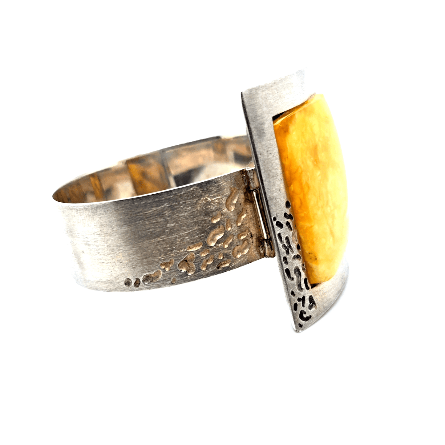 Unikat Armspange mit gelbem Bernstein