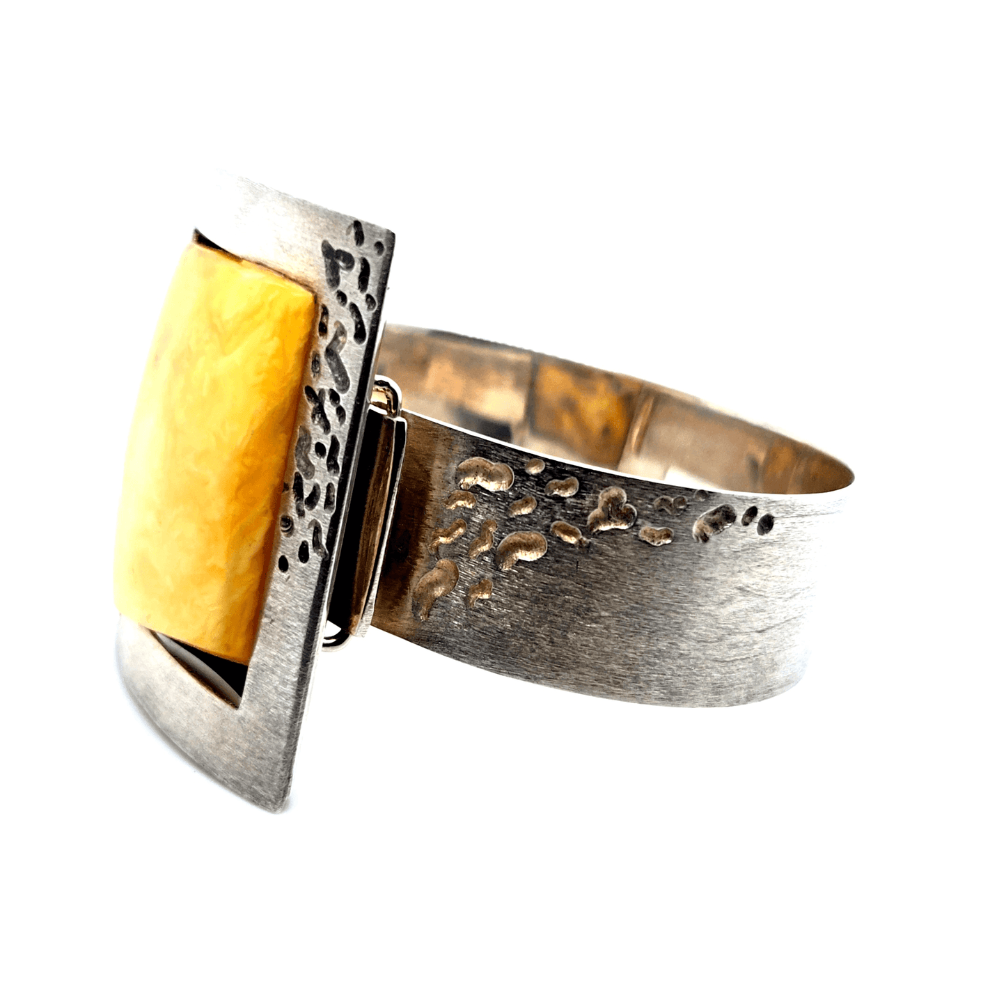 Unikat Armspange mit gelbem Bernstein