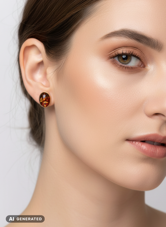 Boucles d'oreilles avec ambre : beauté éclatante en or