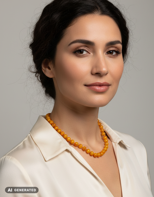Collier d'ambre lumineux : élégance de la mer Baltique