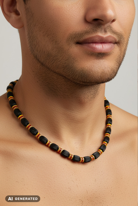 Collier classique en ambre avec accents modernes