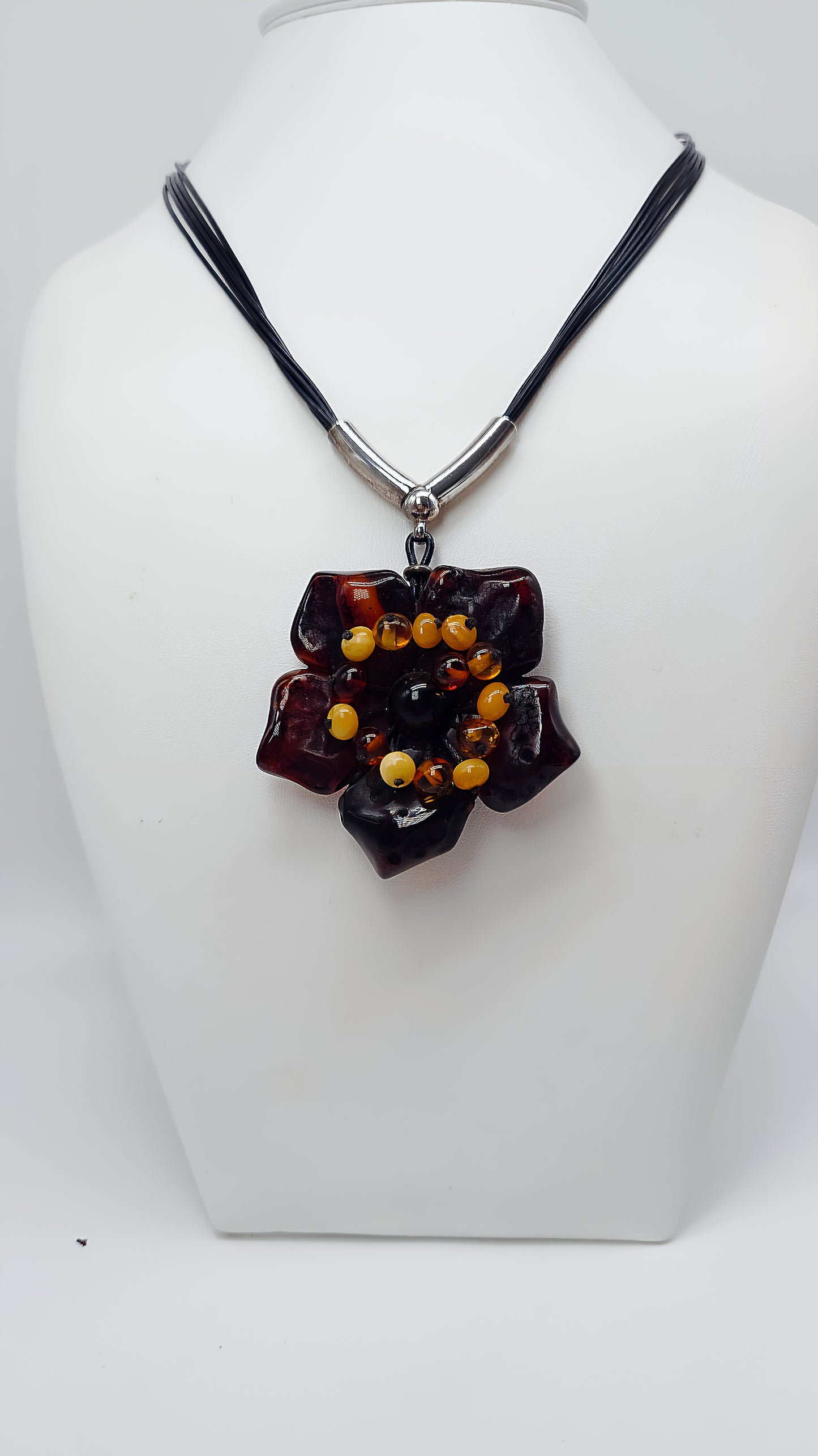 Amber Blossom: Unique Pendant