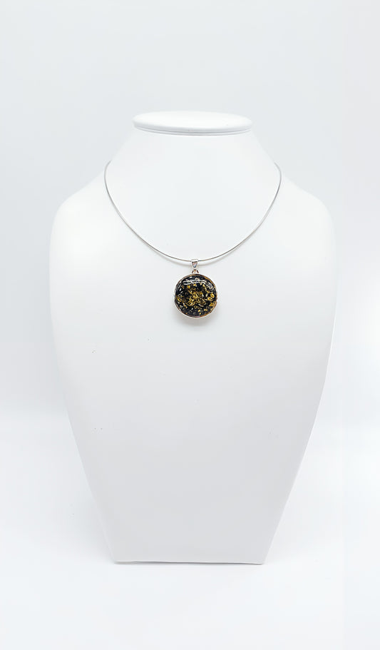 Cosmic Nebula: Unique Amber Pendant