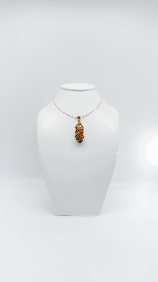 Golden Amber Dream: Unique Pendant