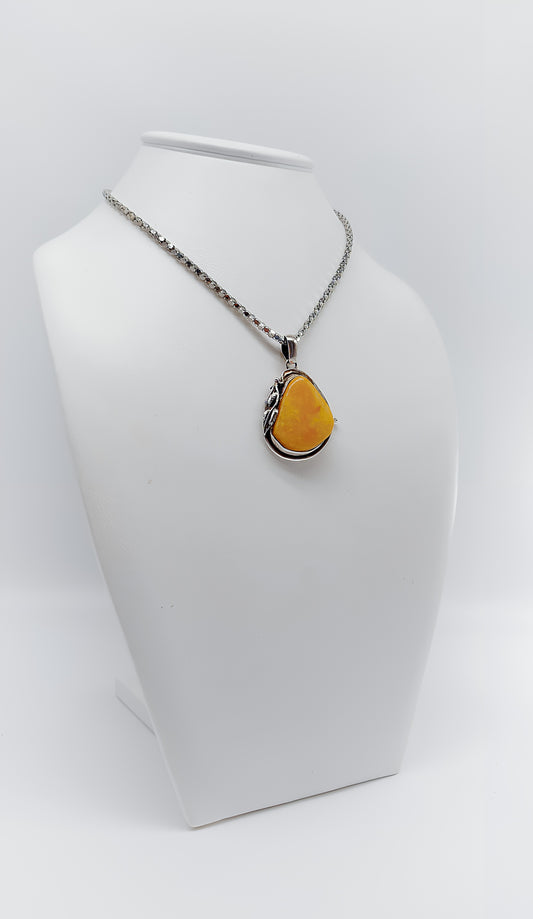 Amber Shine: Unique Drop Pendant
