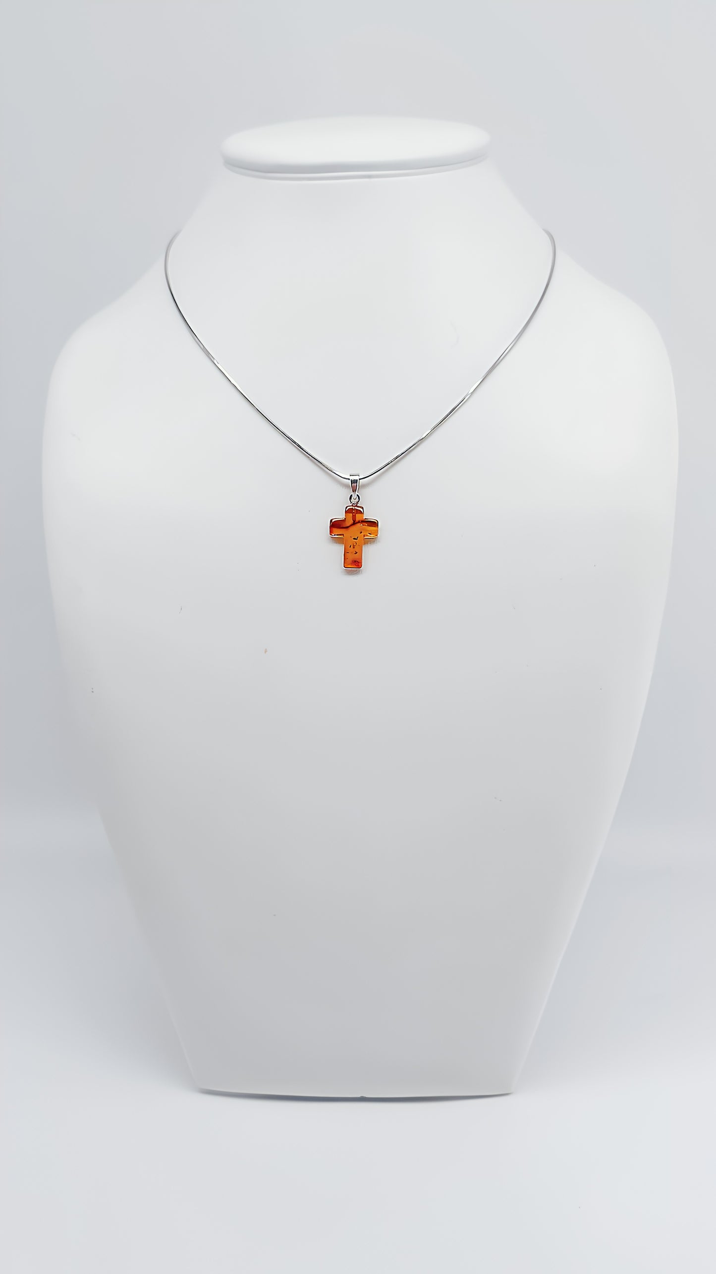 Bernstein-Kreuz Anhänger – 925er Silber für zeitlose Eleganz