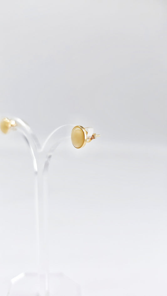 Echter Bernstein in Goldfassung – Exklusive Ohrstecker für Damen