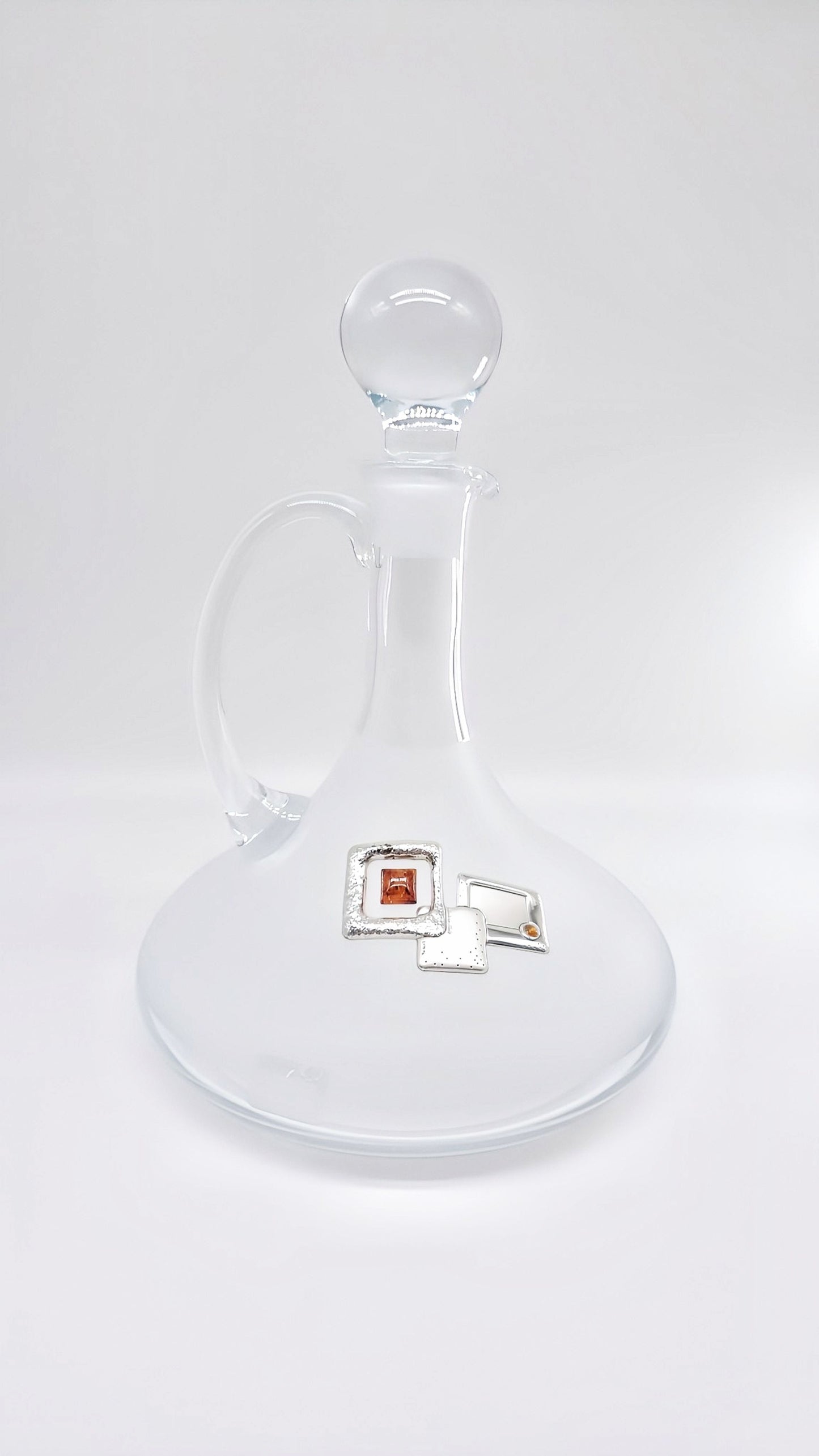 Whisky & Grappa stilvoll servieren – Karaffe mit Silber & Bernstein