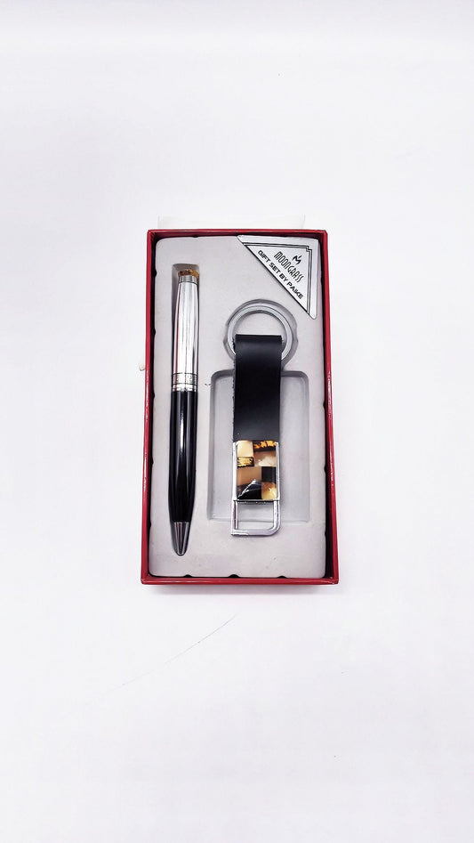 Geschenkset: Stift und Schlüsselanhänger mit echtem Bernstein