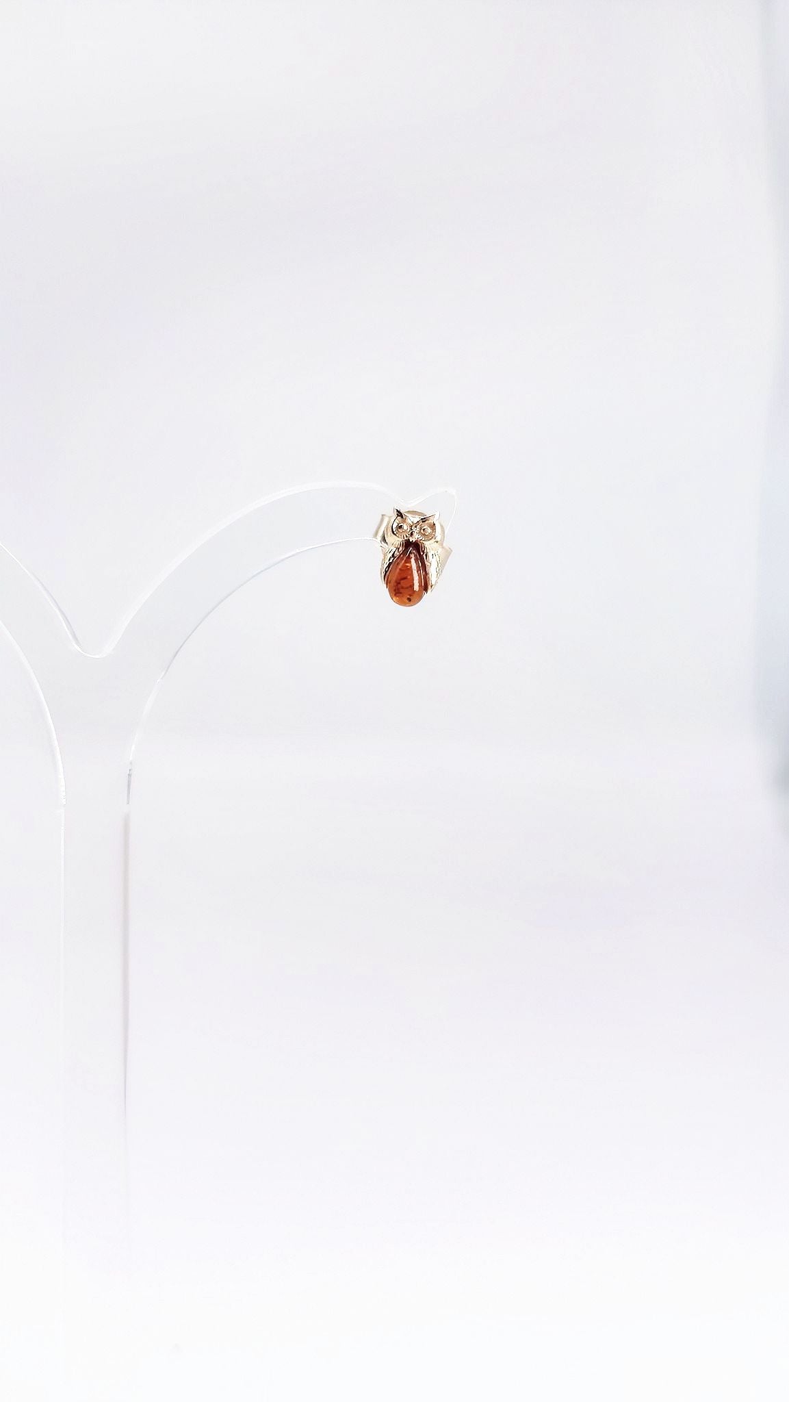 Verspielte Eulen-Ohrstecker für Kinder aus vergoldetem Silber
