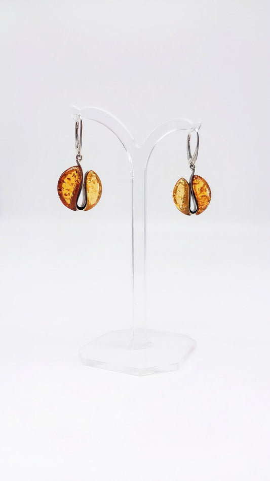 Runde Bernstein-Schmuck für Damen elegante Ohrringe