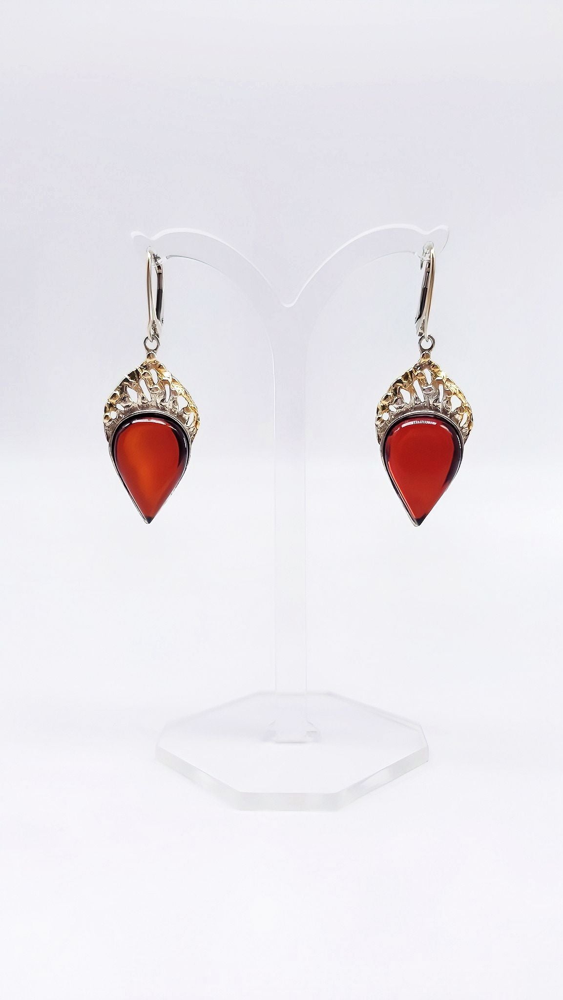 Handgefertigte Ohrhänger – Tropfenform, Silber & Gold