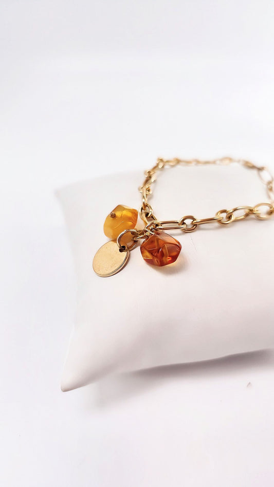 Goldfarbenes Bernstein-Armband – edel & modern