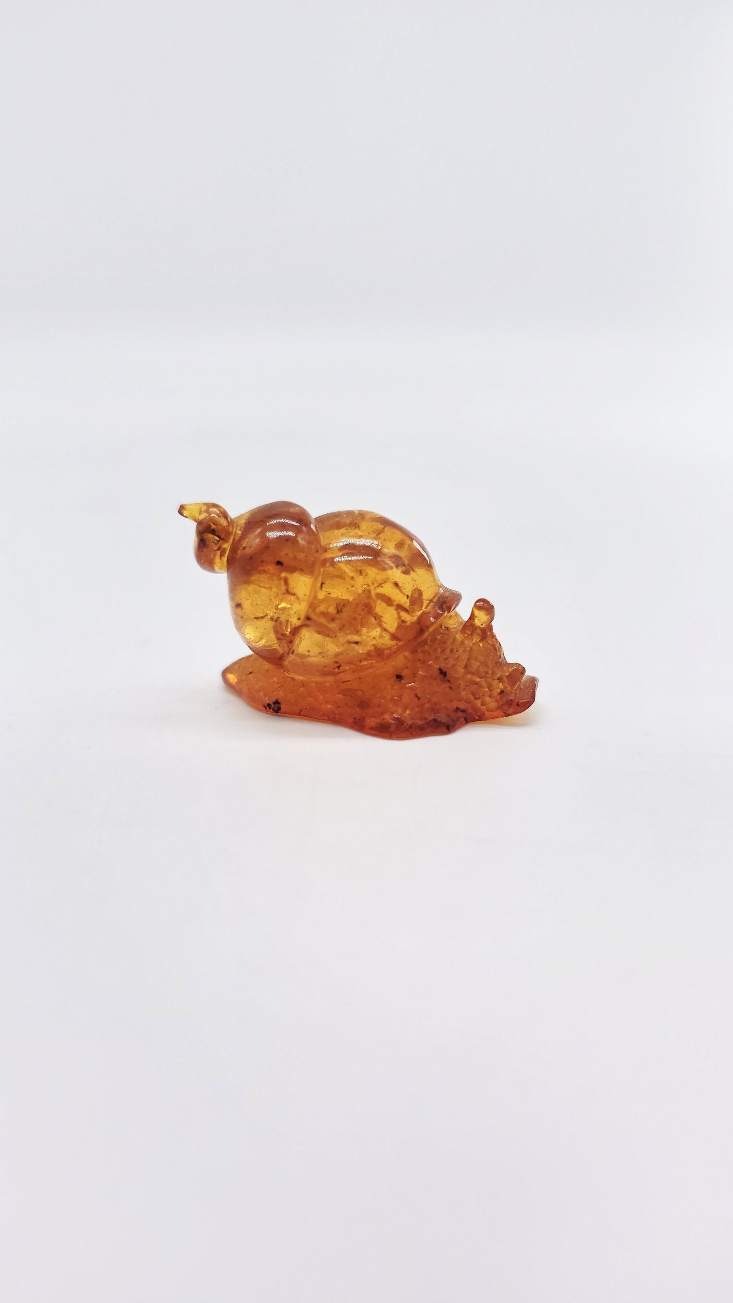 Schnecke aus Naturbernstein – Talisman für sanften Fortschritt