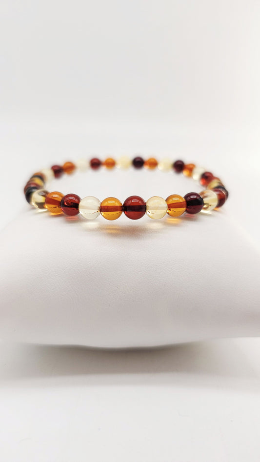 Elegantes Damenarmband mit buntem Naturbernstein
