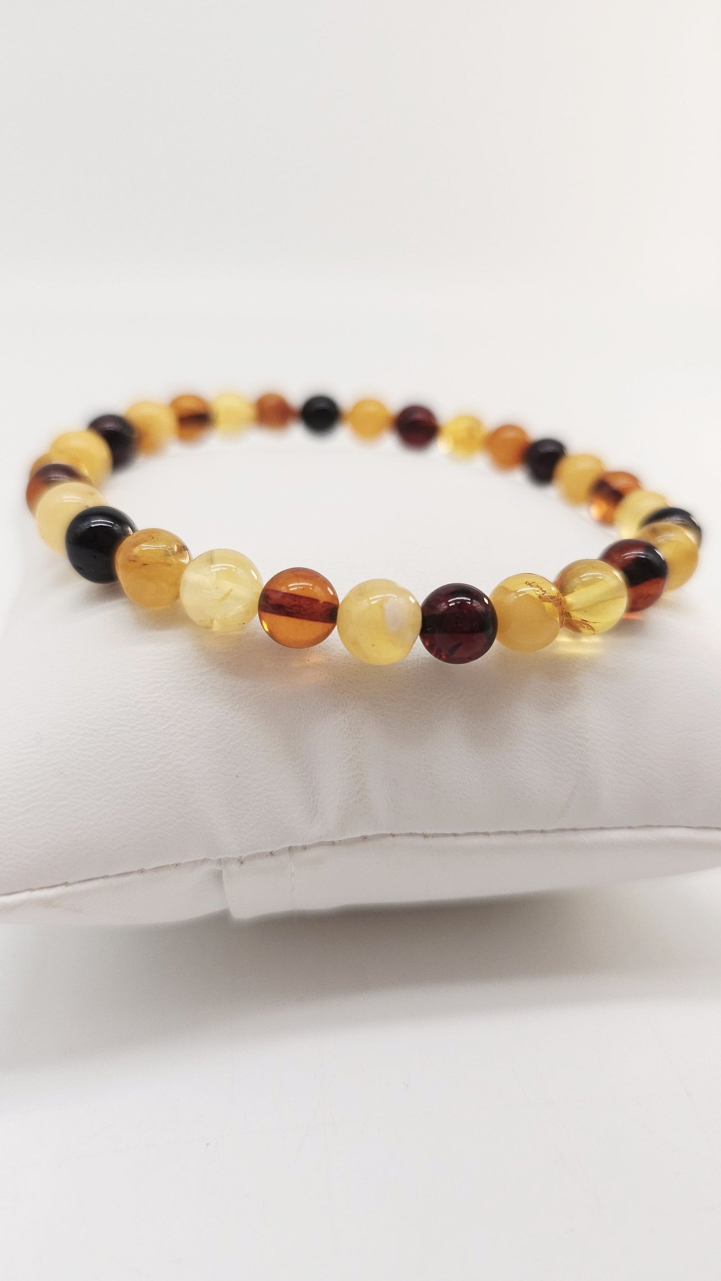 Flexibles Bernsteinarmband – Naturstein Unikat