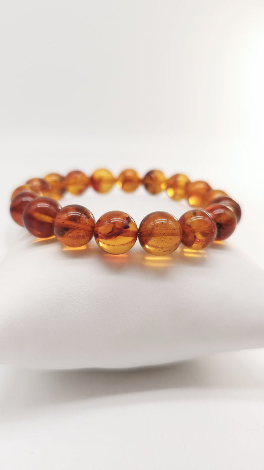 Honigfarbenes Naturstein-Armband aus echtem Bernstein