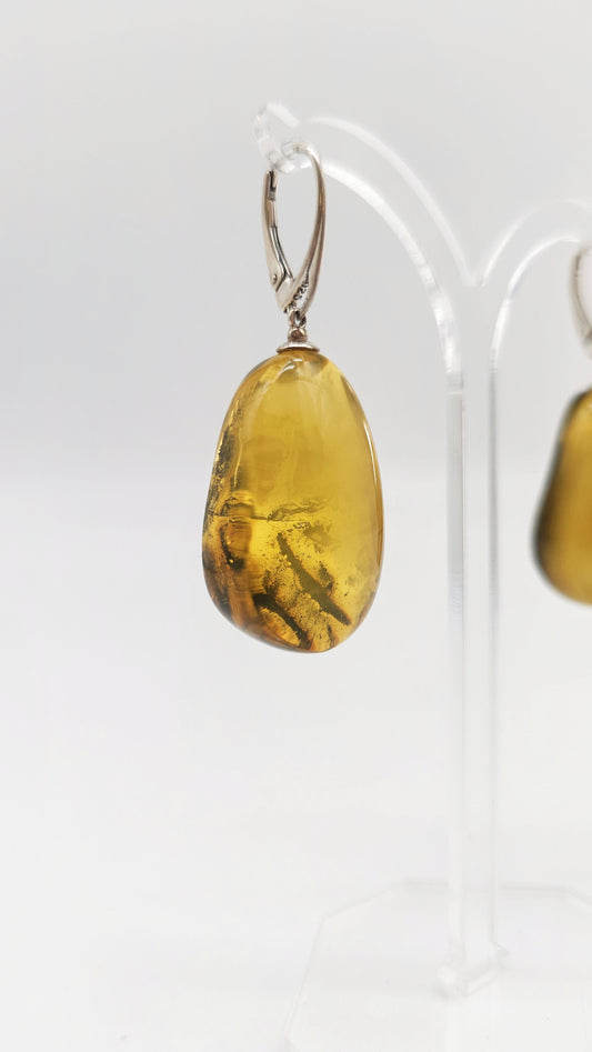 Natural amber earrings high quality
