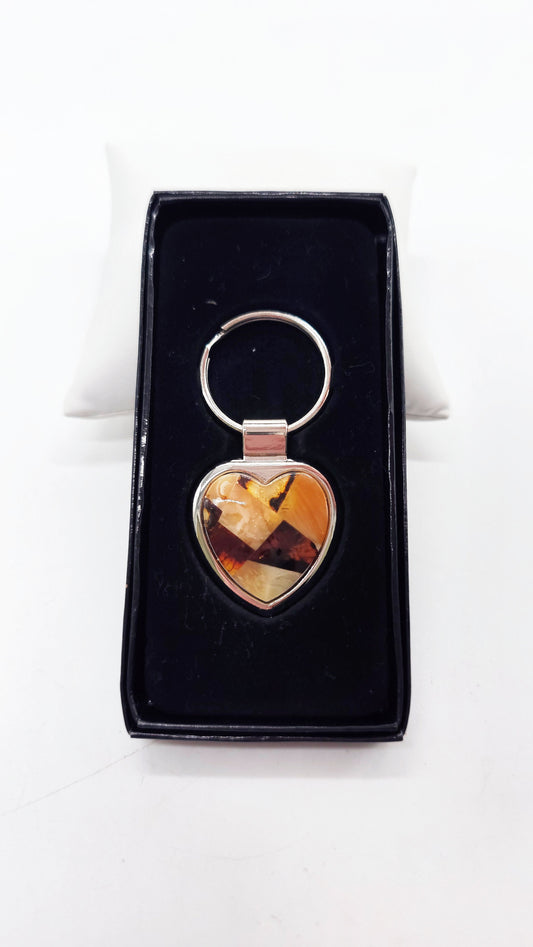 Liebevolles Geschenk Schlüsselanhänger mit echtem Bernstein Unisex