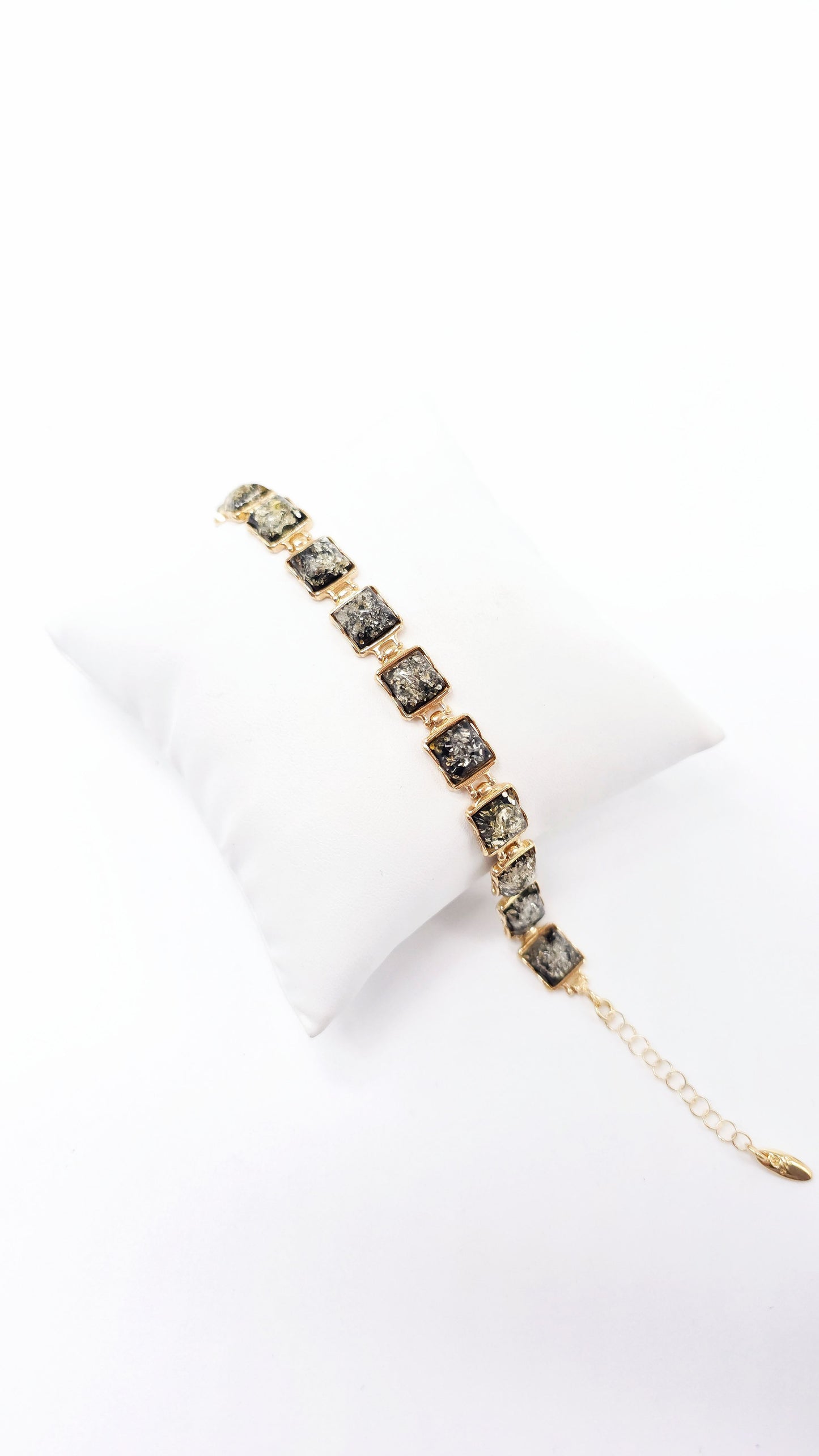 Amber bracelet for women – 24K gold-plated 925 silver