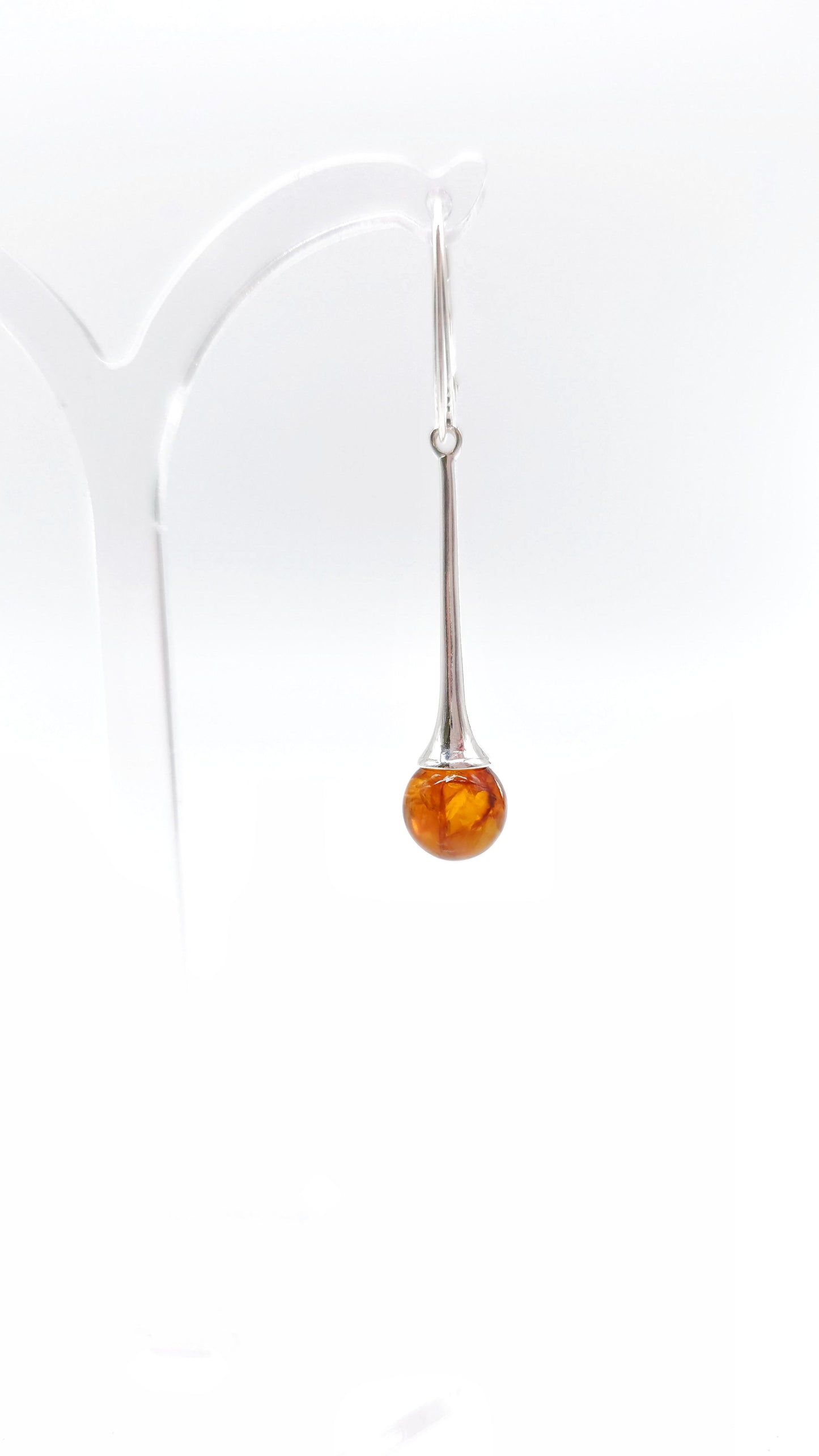 Earrings with genuine amber – modern &amp; elegant