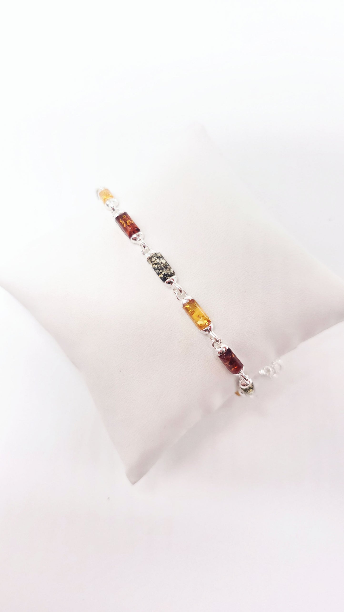 Genuine amber bracelet silver 925 for women