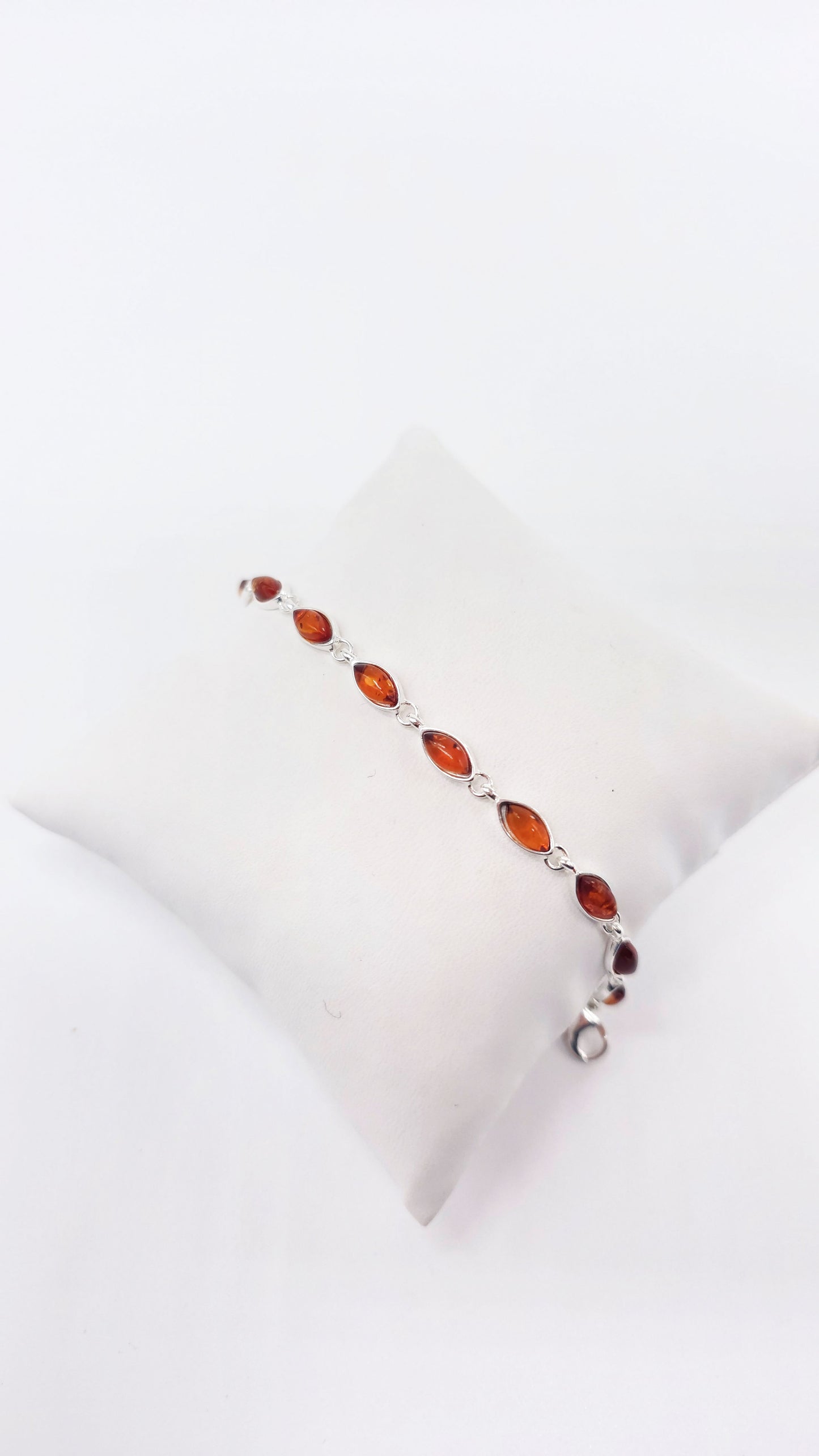 Armband mit tiefem Cognac-Bernstein – Silber