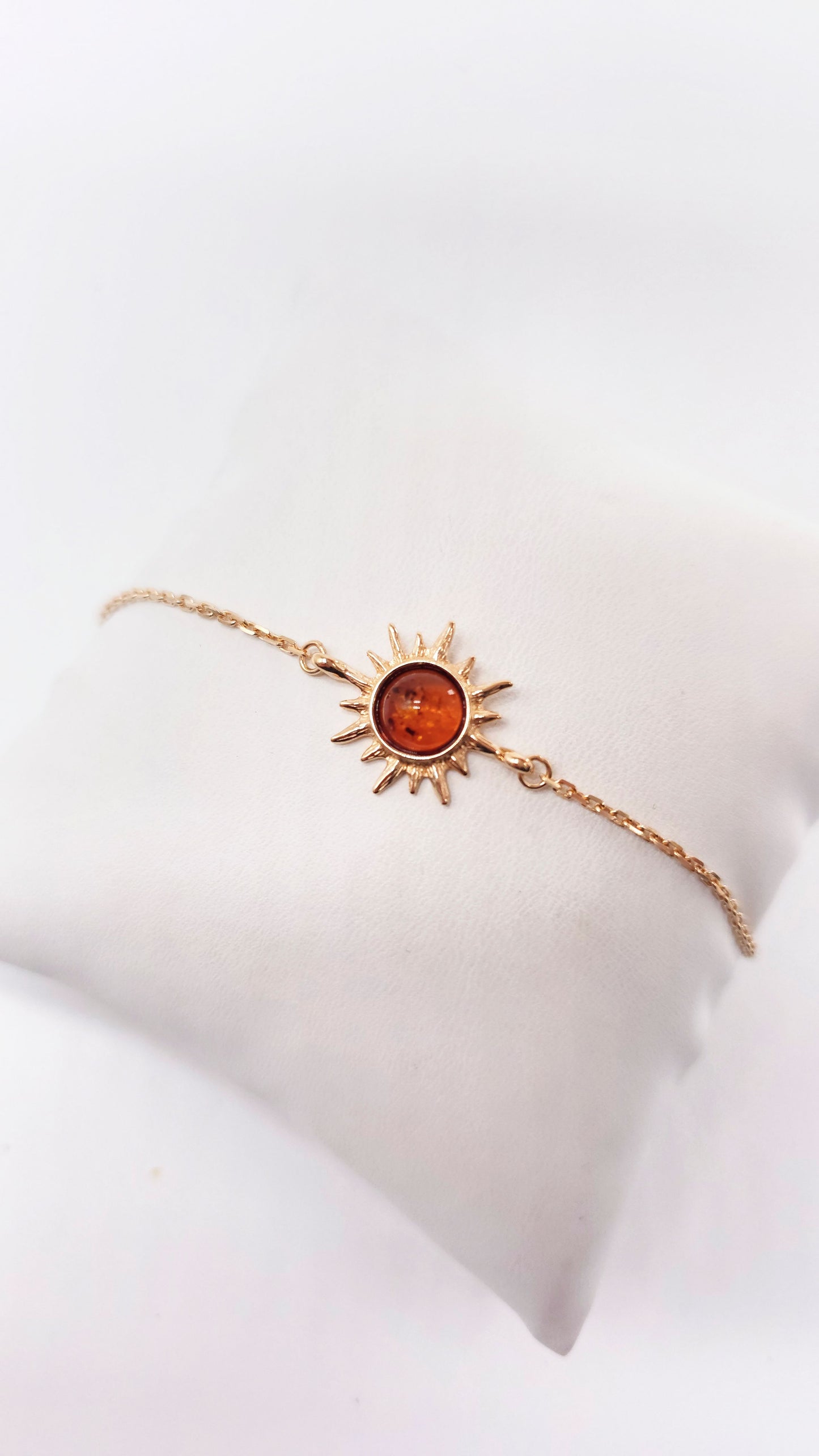 Sun bracelet gold-plated with amber