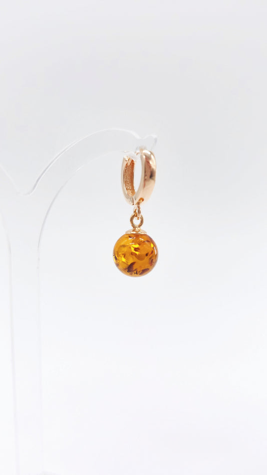 Filigrane Kugelohrringe mit Naturbernstein – Damen Schmuck