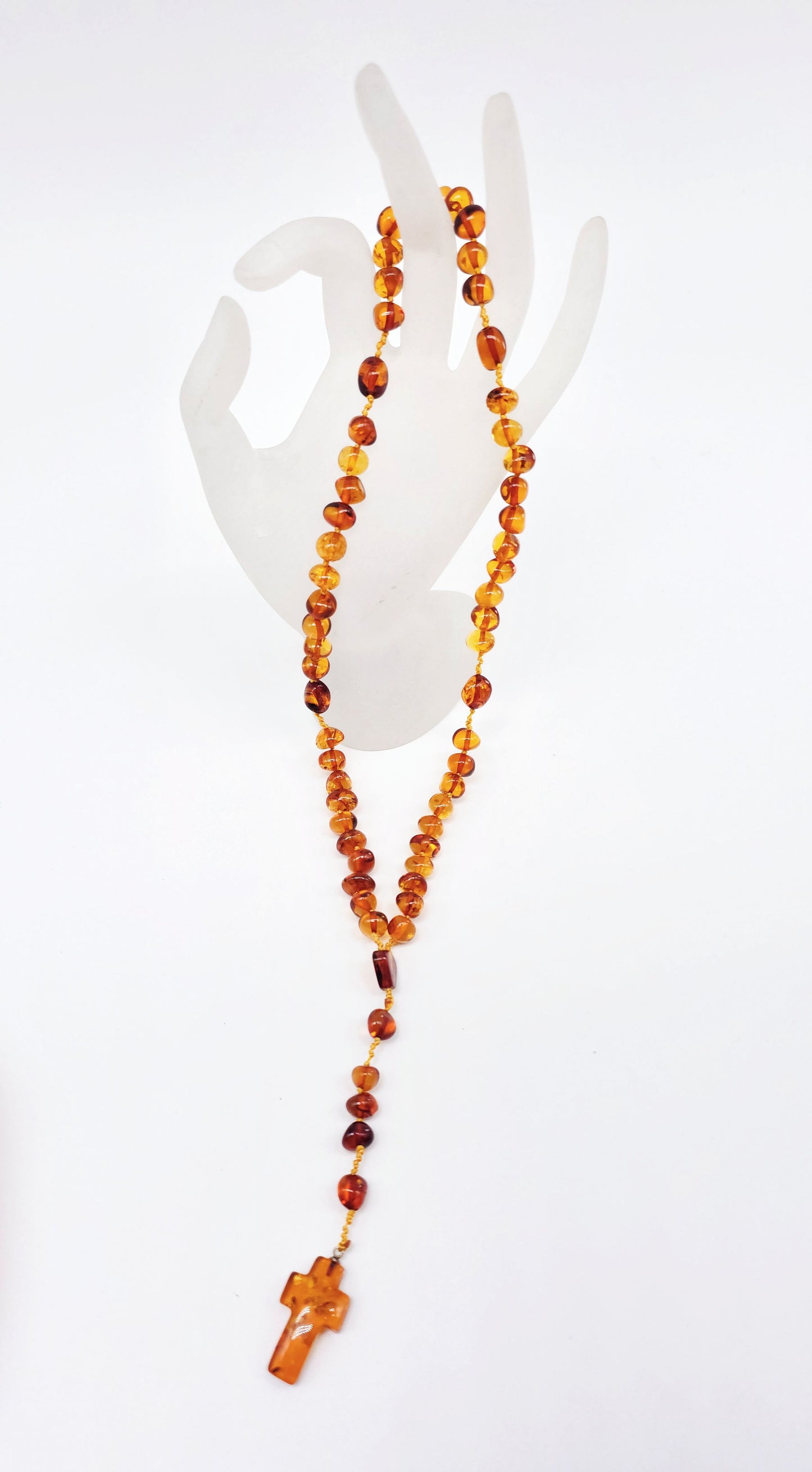 Religöser Schmuck Bernstein – Rosenkranz mit tiefem Glanz