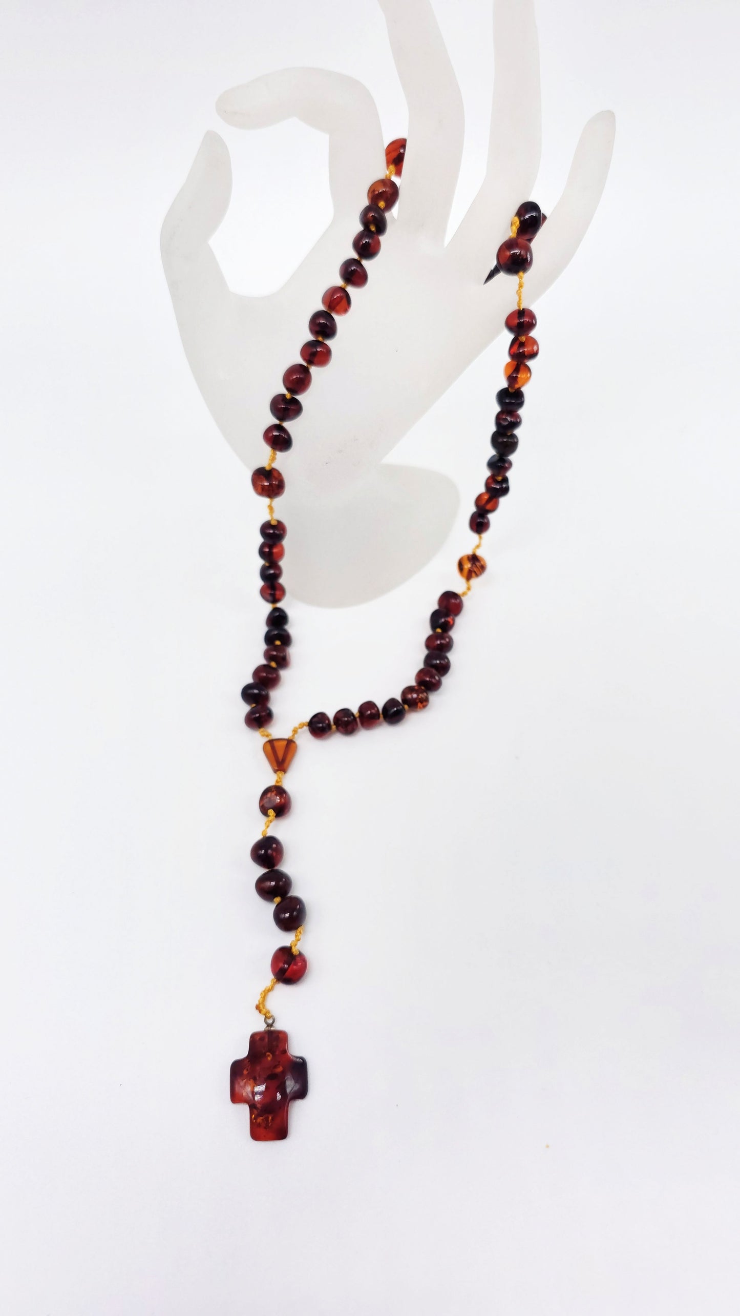 Religöser Schmuck Bernstein – Rosenkranz mit tiefem Glanz