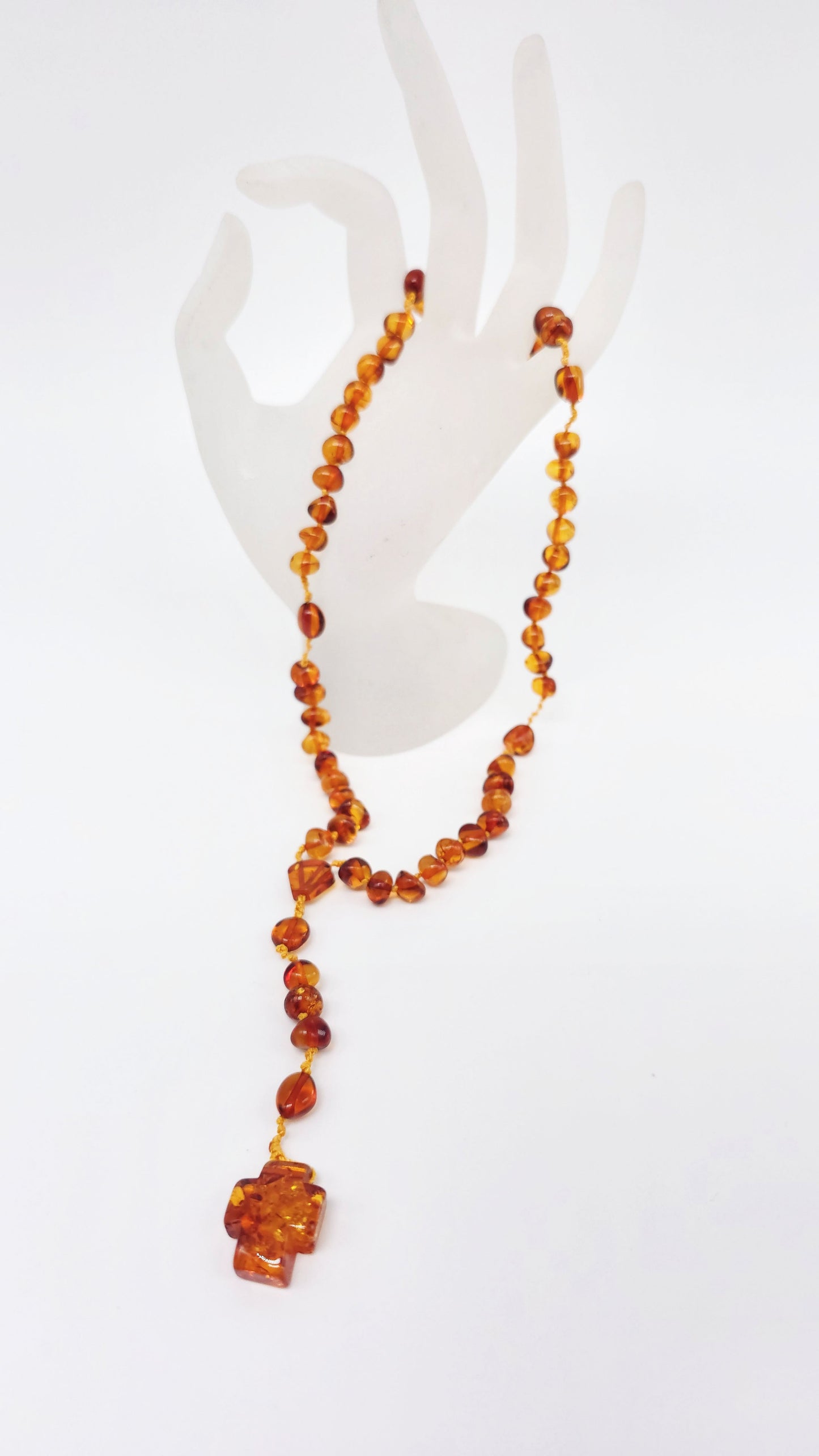 Religöser Schmuck Bernstein – Rosenkranz mit tiefem Glanz