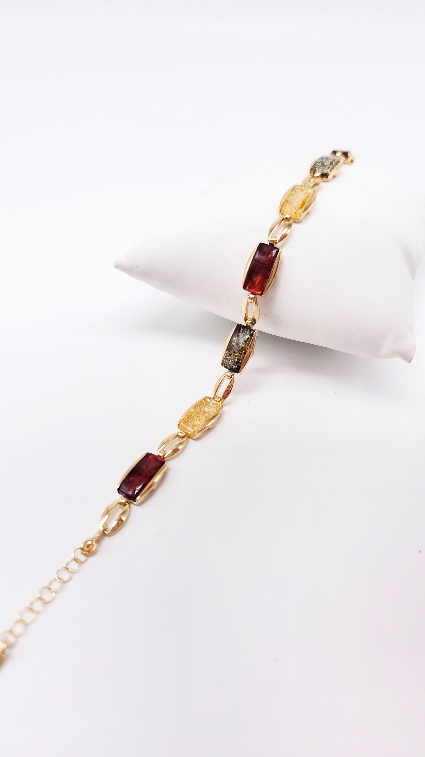 Bernsteinarmband mit Farbwechsel – luxuriös & vergoldet