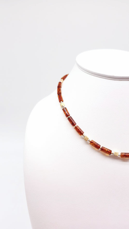 Bernsteinkette Damen – Collier mit Karabinerverschluss